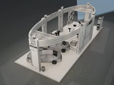 Booth Exhibition Stand a225a 3D model