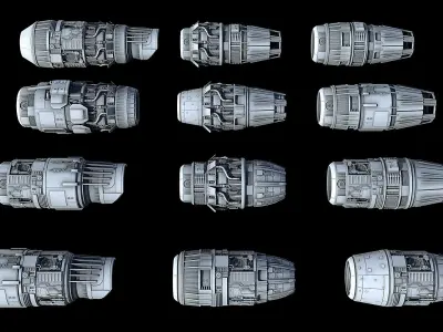 Sci-Fi Engine Pack 3D model