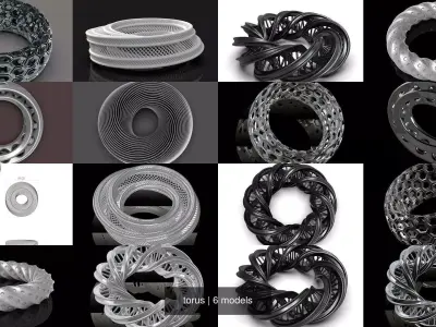 torus ring made of hexagons 3D Model Collection