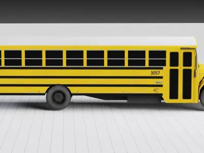 Low Poly Bus School Low-poly 3D model