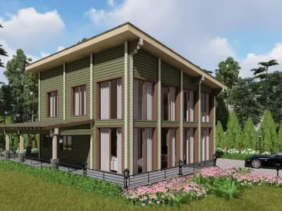 3D model of a wooden house 3D model buy