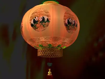 Chinese red lantern 3D model 49