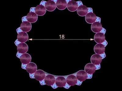 Clash Two Row Piramida Diamonds Ring 18 3D print model