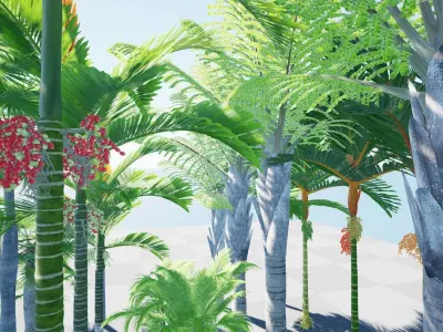 HQ Plants Volume 6 Palms for unreal engine 3D model set of 24 3D model