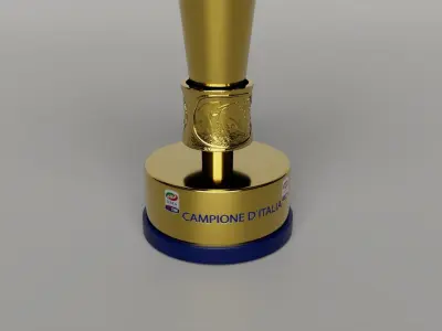 Italian Serie A Football Trophy-Coppa Campioni dItalia-Scudetto 3D model
