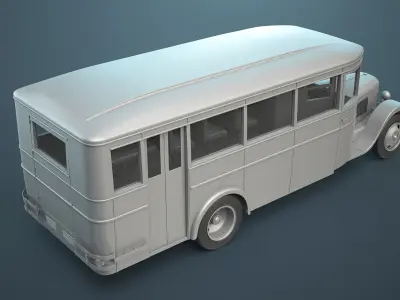 ZIS-8 Bus High-Poly 3D model