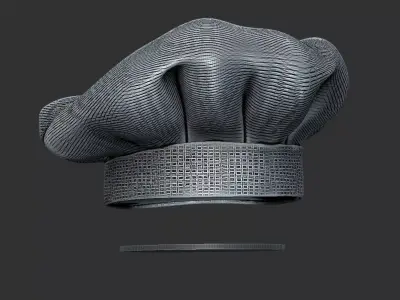 Chefs Hat as headgear for the Skull stand and wall lamps 3D print model