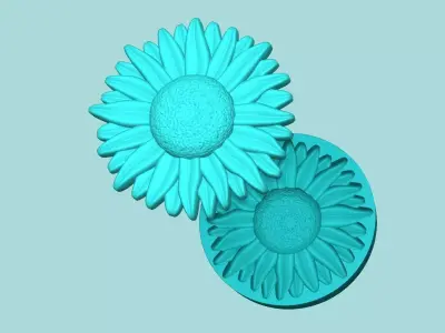 Sunflower 06 - Silicone Mold Maker - Template 3D print model