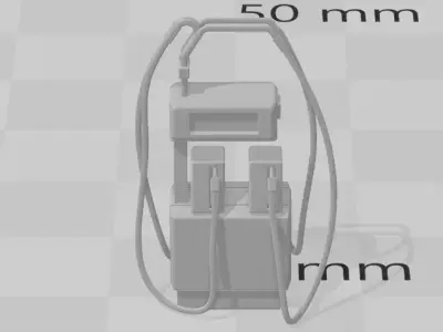 GARAGE FUEL PUMP 4MM SCALE OO HO GAUGE MODEL RAILWAY 3D print model