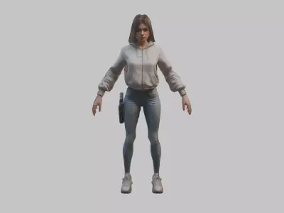 Female Character Model Low-poly 3D model