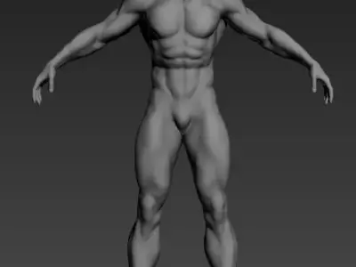 Muscle man Low-poly 3D model