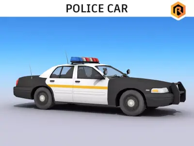 Police Car Low-poly 3D model