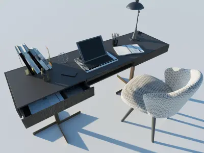 Desk with chair 3D model