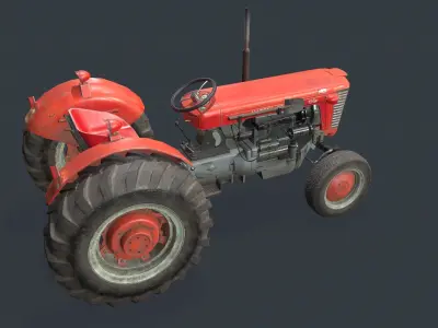 Tractor MF 65 Low-poly 3D model