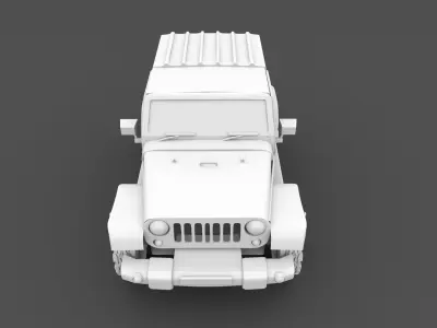 Jeep Wrangler Rubicon Low-poly 3D model
