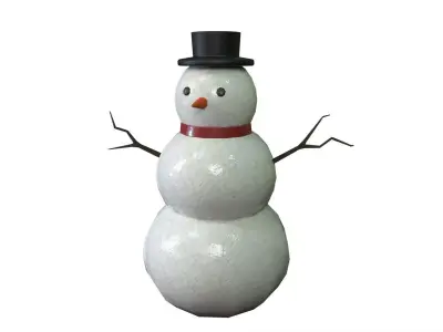 Little cute snowman Free low-poly 3D model