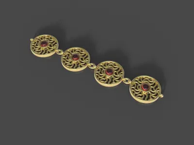 Circular Floral Jewellery Set 3D print model