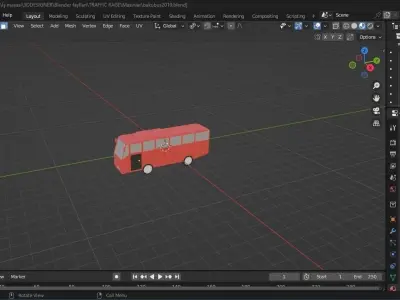 BUS lowpoly 3D Free low-poly 3D model
