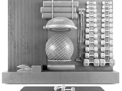 Home Gym Decoration Fitness Set 50 Low-poly 3D model