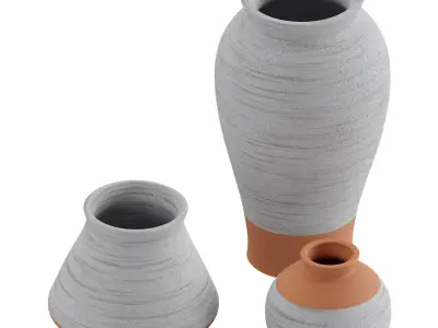 Rustic Ceramic Vases 3D model