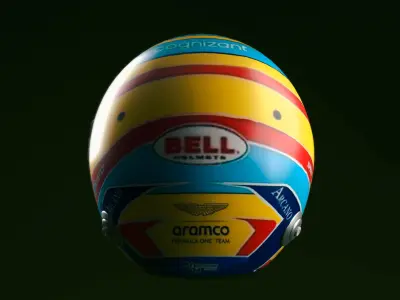  helmet Fernando Alonso 2024 Low-poly 3D model