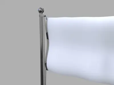 Flag with pole Free 3D model