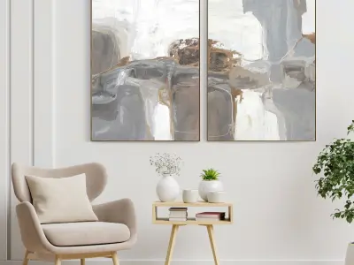 Plaster Two Photo Frame 174 Low-poly 3D model