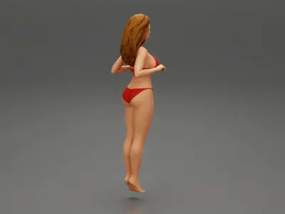 Bikini clad drink markers to attach to the side of your glass 3D print model