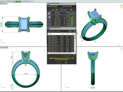 Engagement ring Stella radiant  3D print model