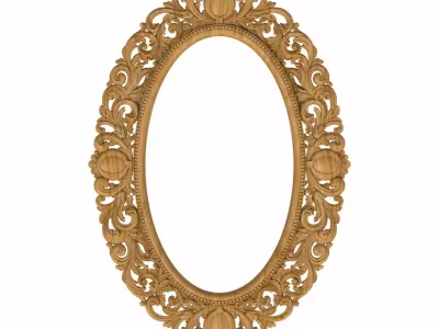 Carved picture frame STL 3D model