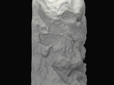 Angular Square Aquarium with Decorative Rock 3D model