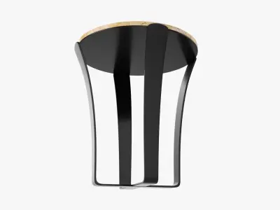 Side round table with marble top 3D model