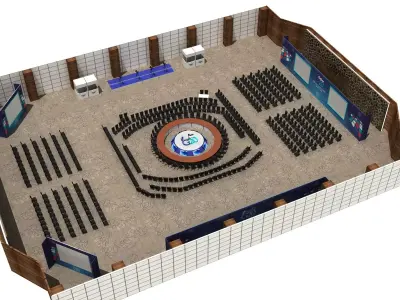 G20 Countries Meeting Stage And Setup 099 3D model