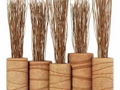 Branch thin planter clay vase n1 3D model