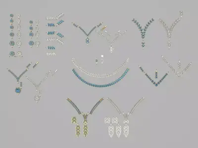 Gold service seed and necklace package 3D print model