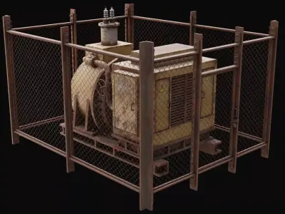 Old Rusty Generator Low-poly 3D model