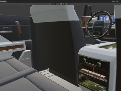 SUV interior lowpoly with textures Low-poly 3D model