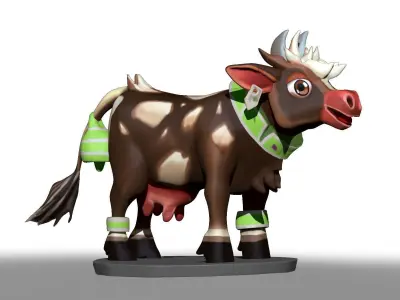Four Cow Skins Sculpted in ZBrush 3D model