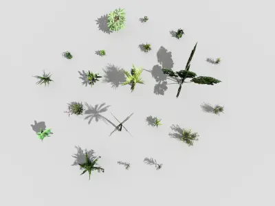 low poly foliage pack Low-poly 3D model