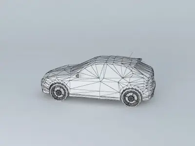 Seat Leon yellow Free 3D model