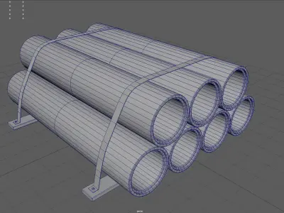Hormigon tubes Low-poly 3D model