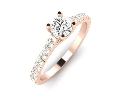 Solitaire ring model 3D print model 3