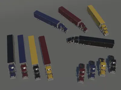 Transport Truck  Low-poly 3D model