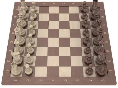 Chess board Low-poly 3D model