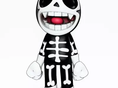 Chibi Skull toy 3D print model