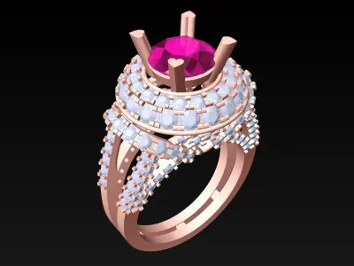 Diamond Ring - Womens Rings - N3488 3D print model