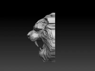 Lion relief for pendant or wall 3D print model