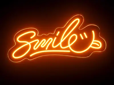 Smile Neon Sign 3D model purchase
