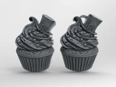 st patrick day hat cup cake decor  3D print model