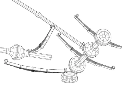 Rear old truck suspension - 3D print ready 3D print model